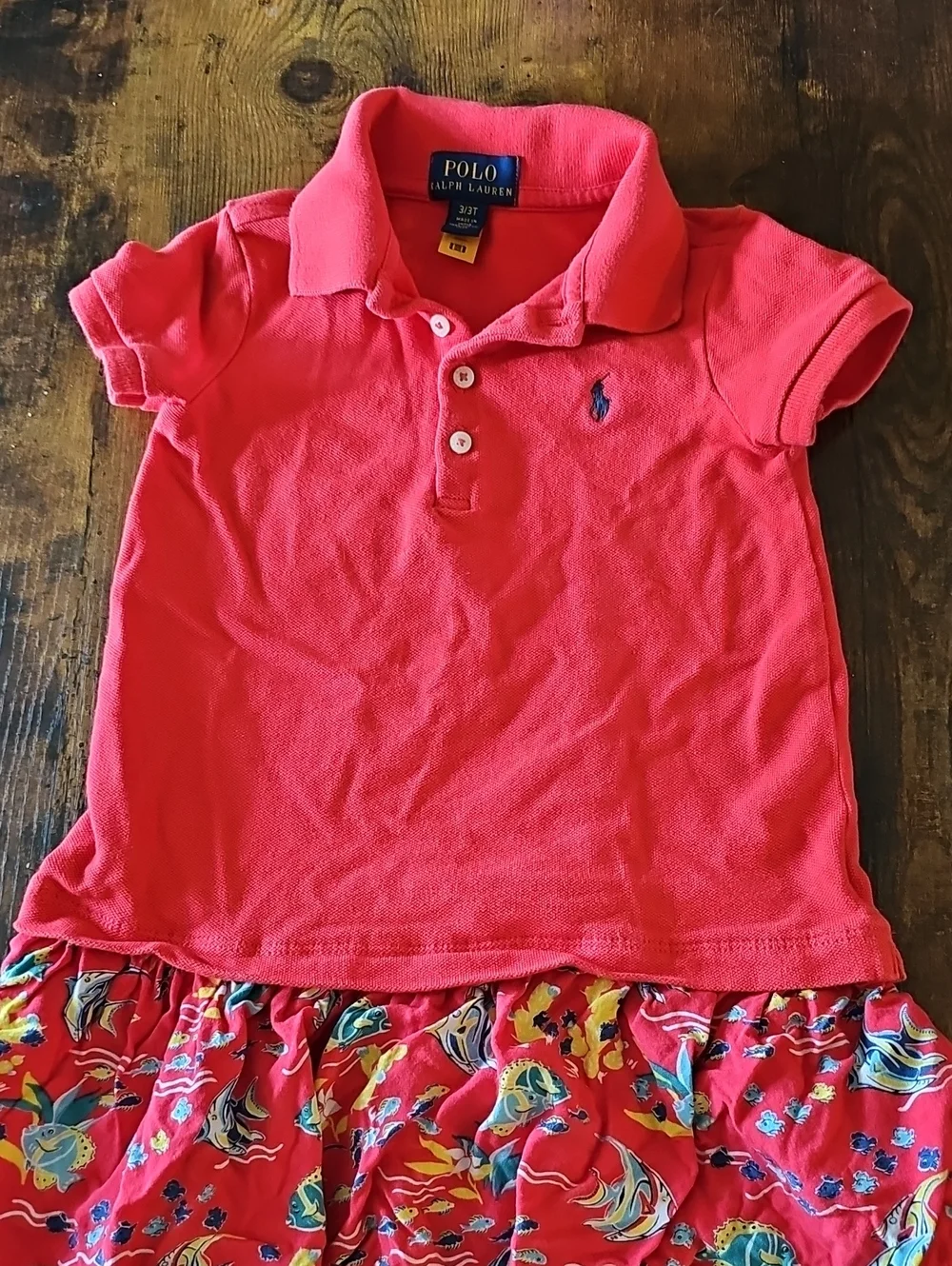 Polo Ralph Lauren Polo Dress Ruffle Bottom Toddler Prep Preppy Classic Summer 3t